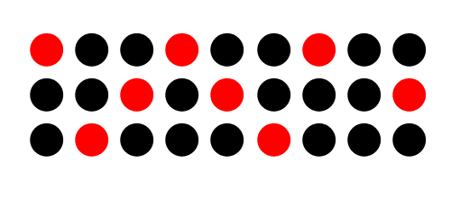красные и черные круги